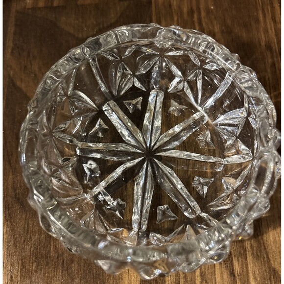 Vintage  Deep Cut Crystal Candy Dish/ Vanity Powder Holder With Lid - Picture 4 of 11